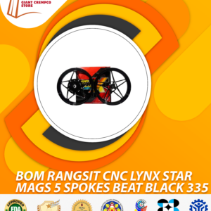 BOM RANGSET CNC LYNX STAR MAGS 5 SPOKES BEAT BLACK 335
