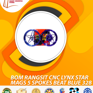 BOM RANGSET CNC LYNX STAR MAGS 5 SPOKES BEAT BLUE 328