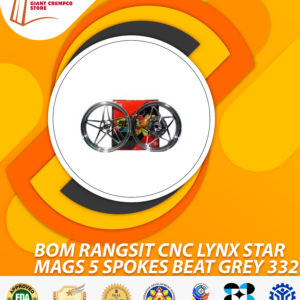 BOM RANGSET CNC LYNX MAGS 5 SPOKES BEAT GREY 332